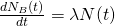 \frac{dN_B(t)}{dt} = \lambda N(t)