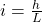 i =  \frac {h}{ L}