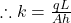 \therefore k = \frac{qL}{Ah}