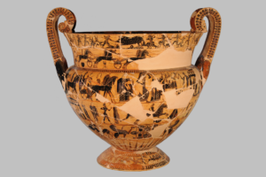 ग्रीक मृत्पात्र चित्रकला : काळ्या आकृत्यांची शैली (Greek Pottery Painting : Black Figure Style)