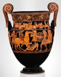 ग्रीक मृत्पात्र चित्रकला : लाल आकृत्यांची शैली (Greek Pottery Painting : Red-Figure Pottery)